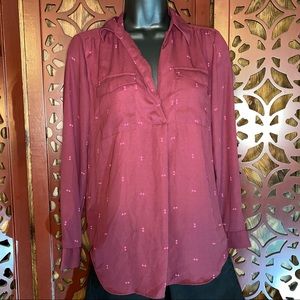Ann Taylor burgundy diamond  long sleeve